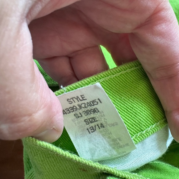 Sasson Jeans Neon Green Vintage 90’s Denim Shorts size 13/14 - Picture 4 of 5